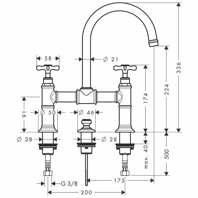 AXOR смеситель для раковины, Montreux, хром арт. 16510000