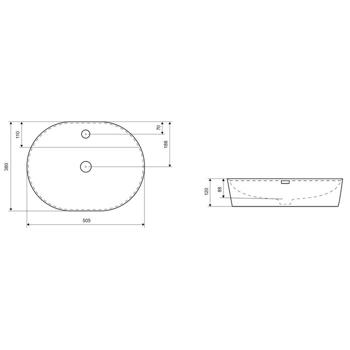 Раковина, накладная 50s, Excellent Ronity, арт. CEAC.2901.500.WH