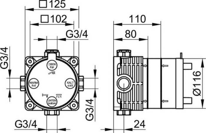 Keuco внутренняя часть flexx boxx для всех встраиваемых смесителей, universal, арт. 59970 000070
