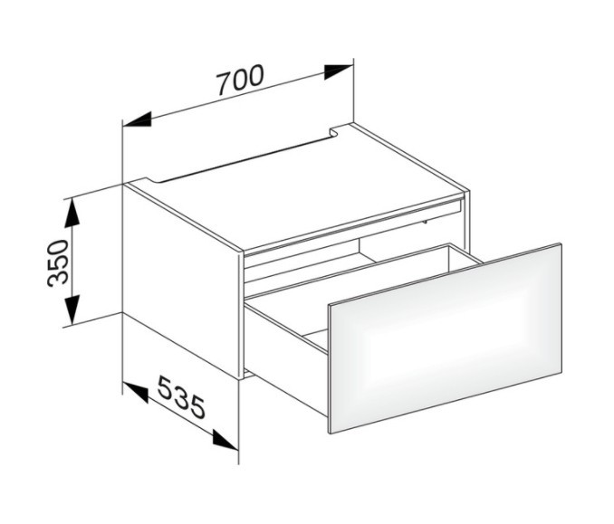 Keuco модуль нижнего шкафа для встройки снизу, с одним выдвижным ящиком, edition 11, черный арт. 31311 570000