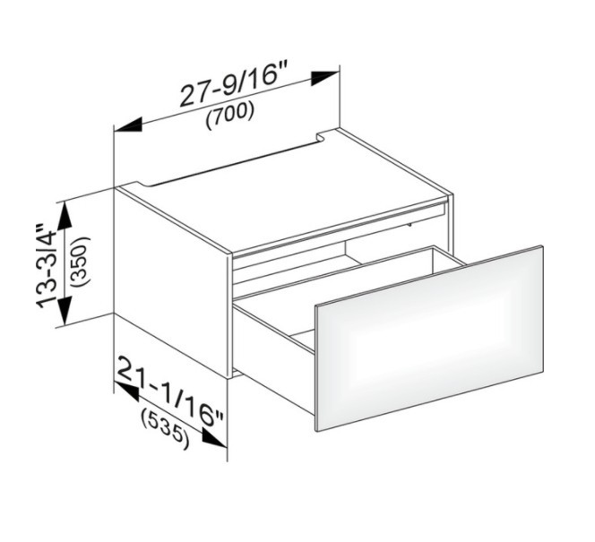 Keuco модуль нижнего шкафа для встройки снизу, с одним выдвижным ящиком, edition 11, черный арт. 31311 570000