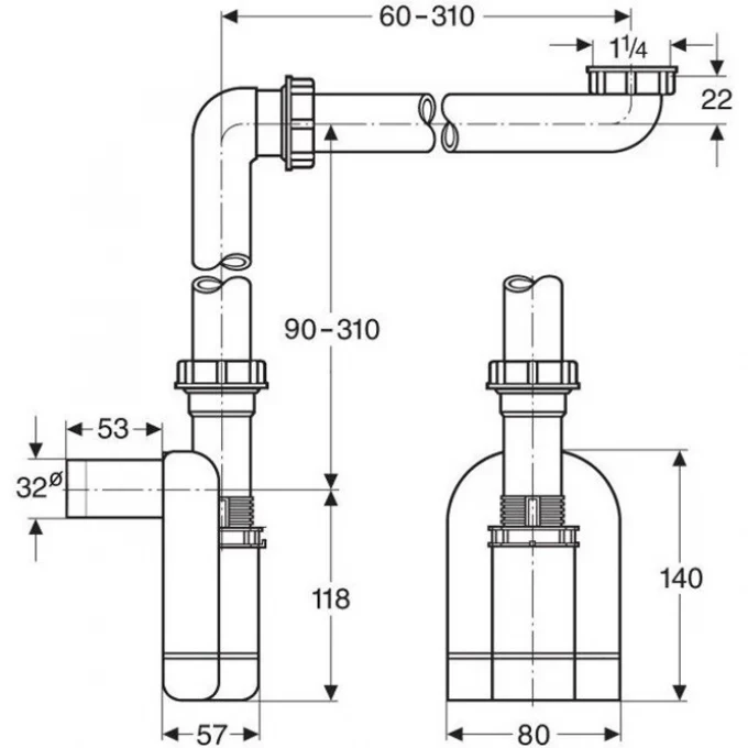 LAUFEN сифон для раковины, - 8.9194.3.000.000.1