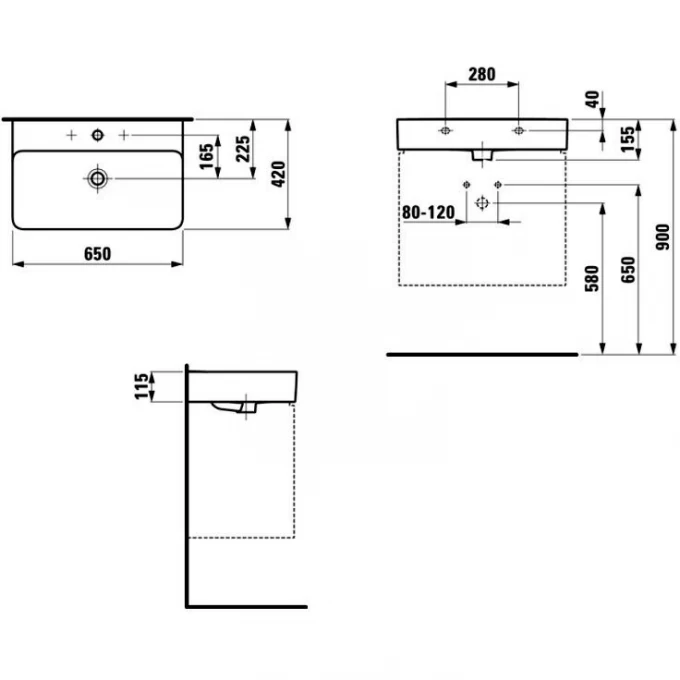 LAUFEN раковина 65х42, VAL - 8.1028.4.000.104.1