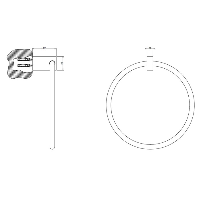 Gessi Полотенцедержатель "кольцо", Rettangolo, 20909#080 цвет: gold ccp