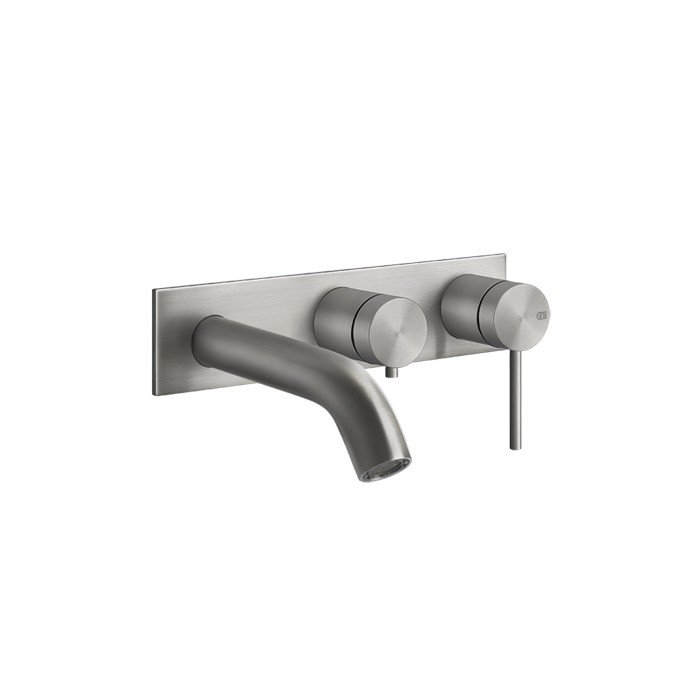 Gessi Встраиваемый смеситель на 2 выхода, с изливом и переключателем, Bath316, 54136#239 цвет: шлифованная сталь
