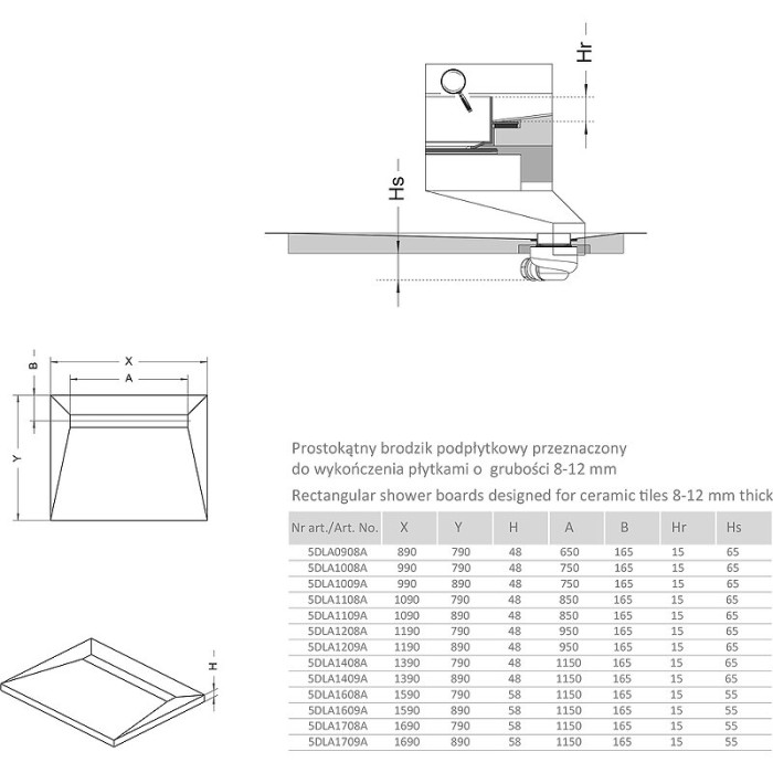 Radaway душевая плита 99x79 с решеткой rain, RadаDrain - 5DLA1008A/5R075R