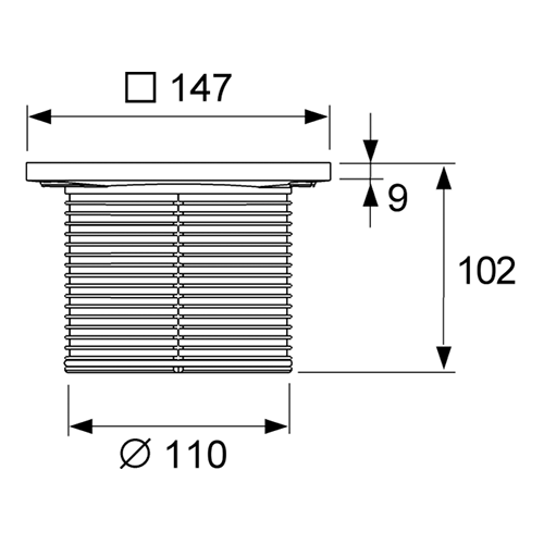 TECE решетка декоративная 150мм в пластиковой рамке с монтажным элементом, - 3660003