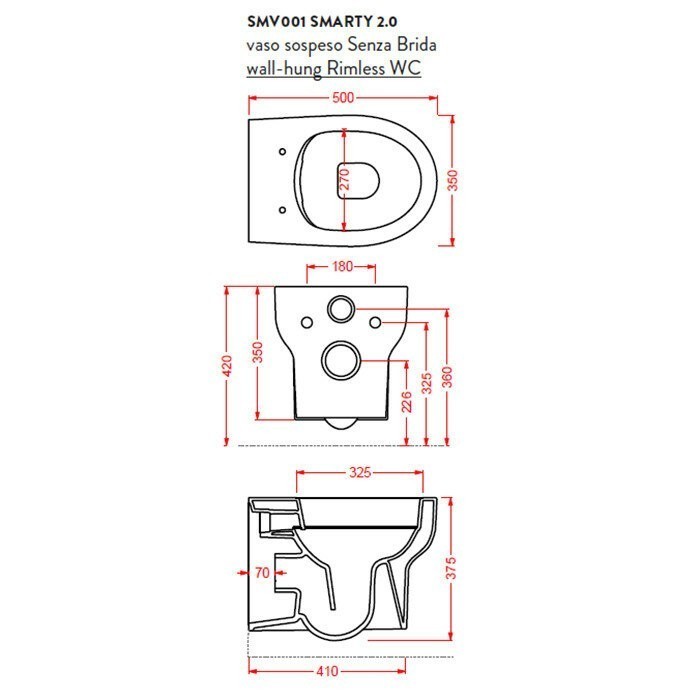 ArtCeram унитаз подвесной, smv001 01 00 smarty цвет: белый глянцевый