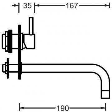 ArtCeram смеситель для раковины (скрытый), lfa008 la fontana цвет: хром глянцевый