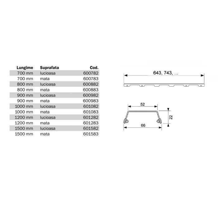 TECE решетка "steel ii", 1200 мм,нержавеющая сталь,полированная, steel ii - 601282