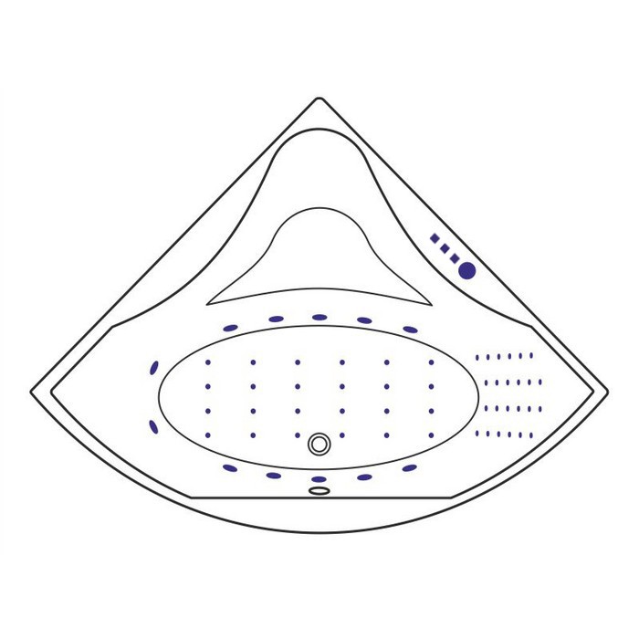 Встраиваемая ванна 150x150 nano, Excellent Glamour, хром арт. WAEX.GLA15.NANO.CR