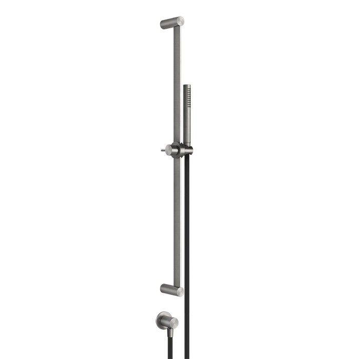 Gessi Штанга в комплекте с душевой лейкой с легкой очисткой, шланг 1,50 м, вывод воды из стены, Shower316, 54045#239 цвет: шлифованная сталь
