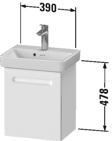 Duravit тумба подвесная петли справа, 390 мм х 346 мм, no.1, n14266r18180000 цвет: gres pietra grey opaco