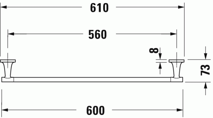Duravit полотенцедержатель, starck t, 0099421000 цвет: хром