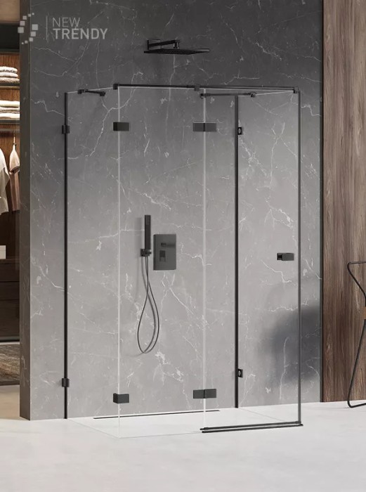 Душевое ограждение l 90x90x200, New trendy Avexa black, черный арт. EXK-2603