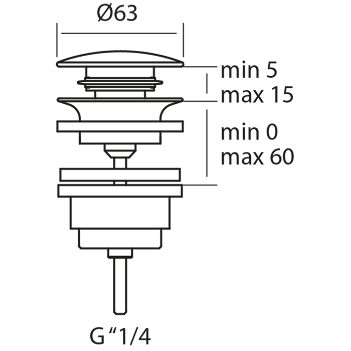 Cisal донный клапан для раковин za001621d1 complementi