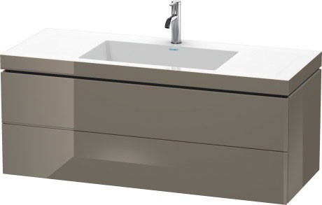 Duravit тумба подвесная с раковиной, l-cube, lc6929o8989 цвет: фланелево-серый