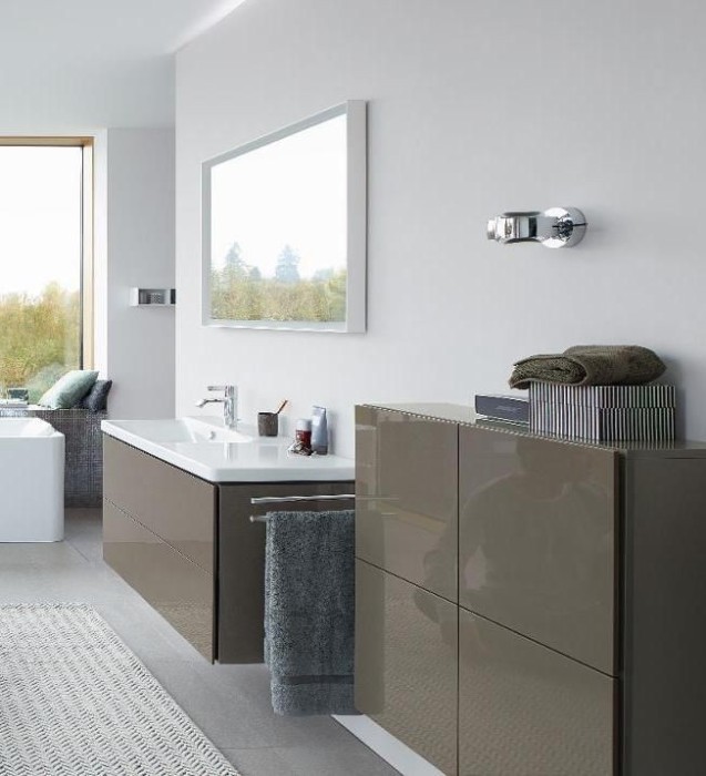 Duravit тумба подвесная с раковиной, l-cube, lc6929o8989 цвет: фланелево-серый