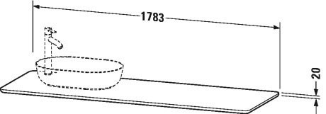 Duravit столешница для раковины кварцевый камень структурный, luv, lu9468l1717