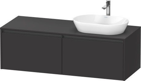 Duravit тумба подвесная под раковину справа 550 мм х 1400 мм х 459 мм, ketho.2, k24888r80800000 цвет: графит суперматовый