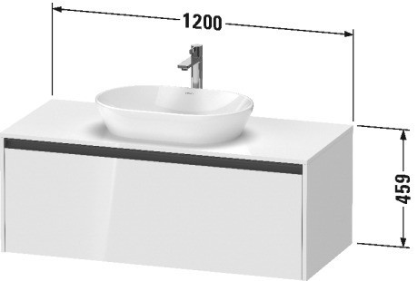Duravit тумба подвесная под раковину 550 мм х 1200 мм х 459 мм, ketho.2, k24887083830000 цвет: серо-коричневый суперматовый