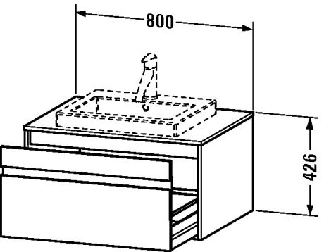 Duravit тумба подвесная под раковину с выдвижным ящиком, ketho, kt679402222 цвет: белый глянцевый