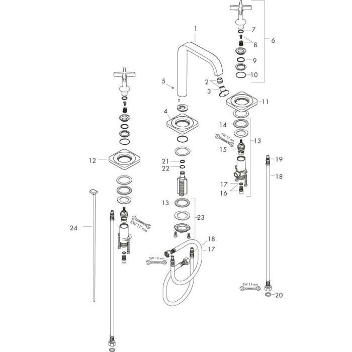 AXOR смеситель для раковины, Citterio E, золото арт. 36108250