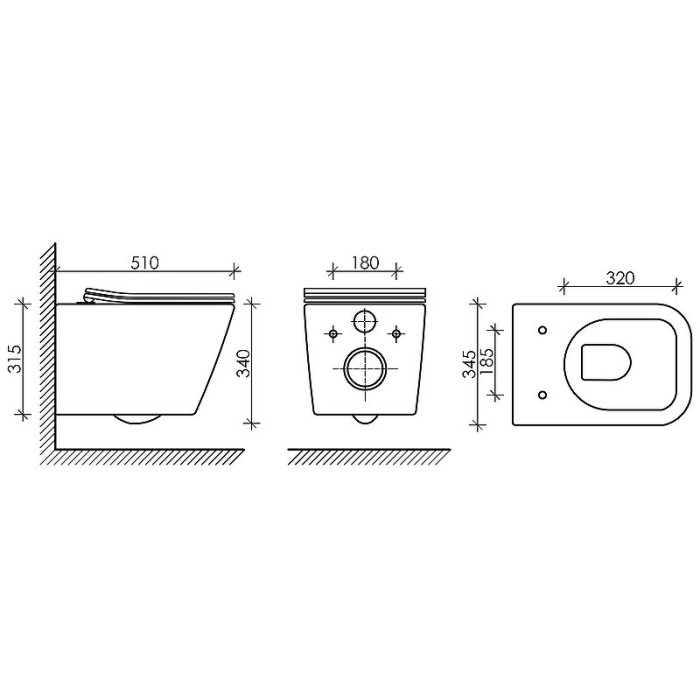 Ceramicanova подвесной унитаз с сиденьем metric, cn3007mb цвет: чёрный