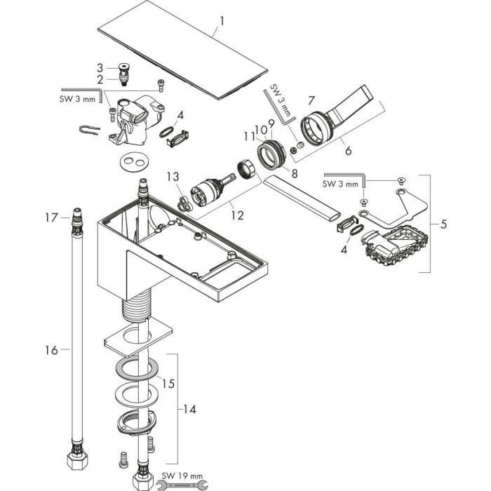AXOR смеситель для раковины, MyEdition, черный / хром арт. 47010600