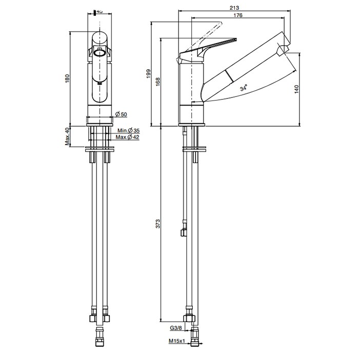 Fima Carlo Frattini смеситель для кухни, на 1 отв., с выдвижной лейкой, kitchen, хром арт. f3768cr.es