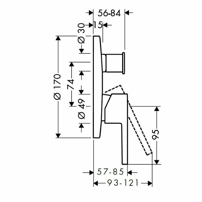 AXOR смеситель для ванны, Starck, хром арт. 10427000