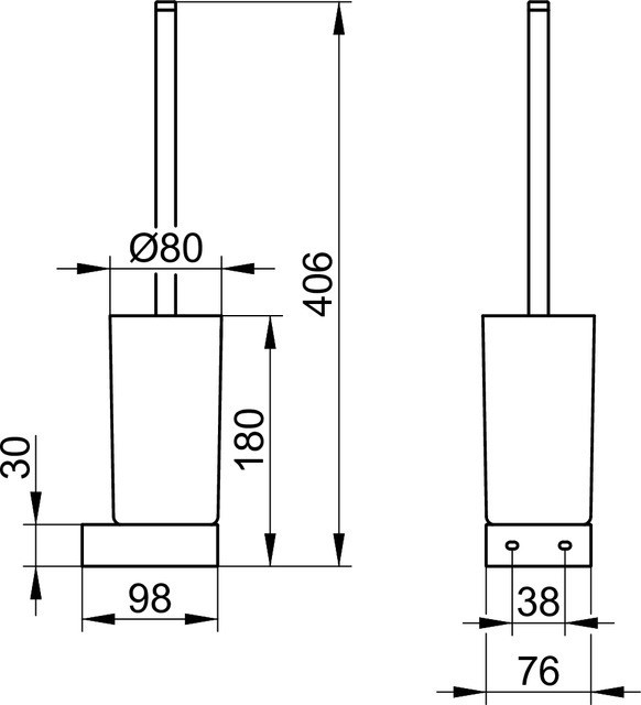 Keuco стеклянная колба для ерша зап/часть, edition 300, хром арт. 30064 009000