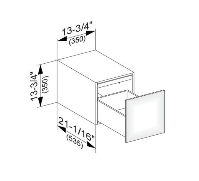 Keuco боковая тумба с одним выдвижным фронтом с внутренней светодиодной подсветкой, edition 11, антрацит арт. 31320 110100