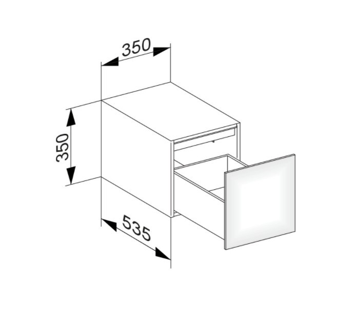 Keuco боковая тумба с одним выдвижным фронтом с внутренней светодиодной подсветкой, edition 11, антрацит арт. 31320 110100