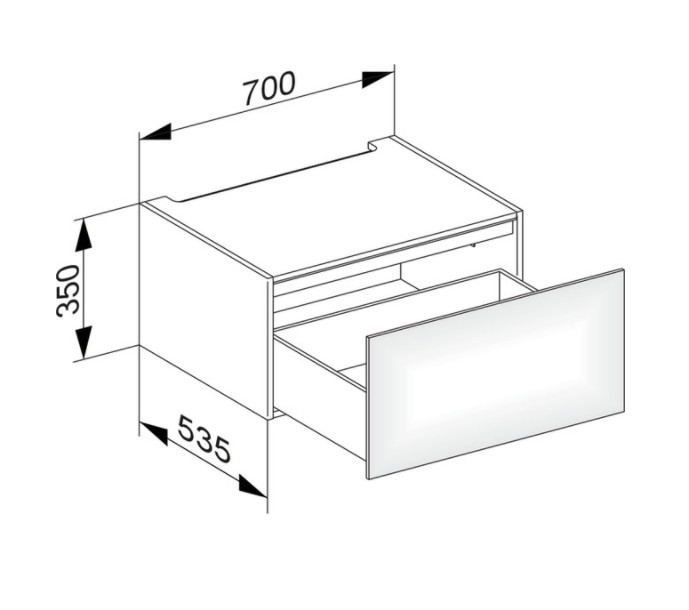 Keuco модуль нижнего шкафа для встройки снизу, с одним выдвижным ящиком, edition 11, трюфель арт. 31311 140000