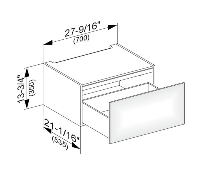 Keuco модуль нижнего шкафа для встройки снизу, с одним выдвижным ящиком, edition 11, трюфель арт. 31311 140000