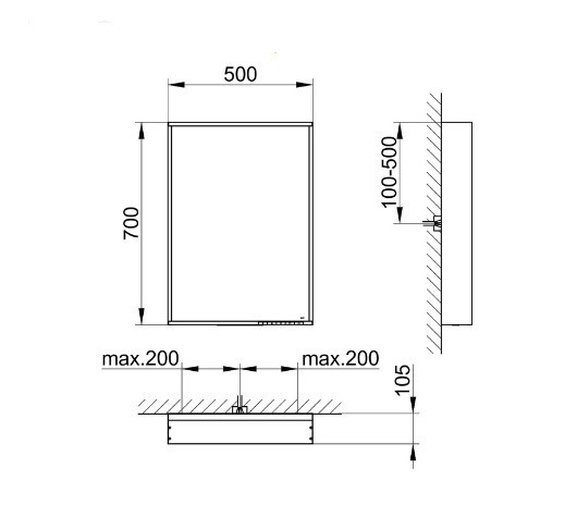 Keuco зеркало со светодиодной подсветкой 1000 x 700 x 105 мм лак, plan, белый лак арт. 33097 303000