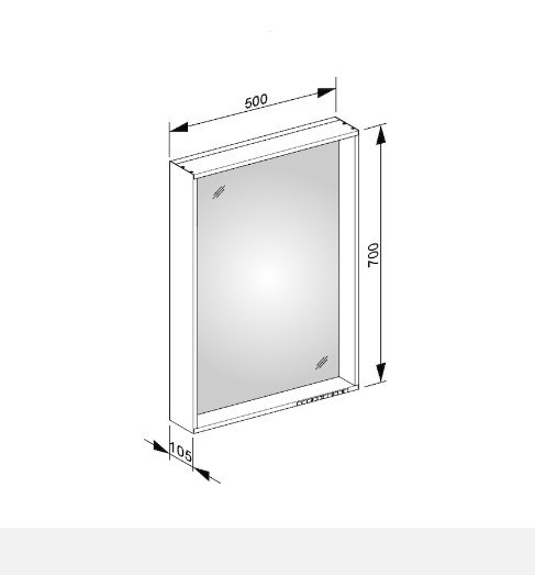 Keuco зеркало со светодиодной подсветкой 1000 x 700 x 105 мм лак, plan, белый лак арт. 33097 303000
