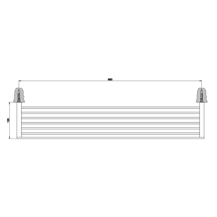 Gessi Полочка 60см., подвесная, Rettangolo, 20949#707 цвет: шлифованный черный металлик