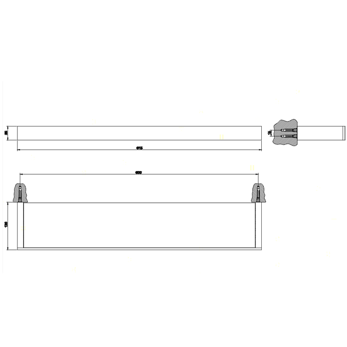 Gessi Полочка 60см, подвесная, Rettangolo, 20945#031 цвет: хром