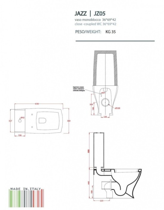 ArtCeram унитаз напольный (компакт | моноблок), mrs.patternjz05 jazz цвет: белый
