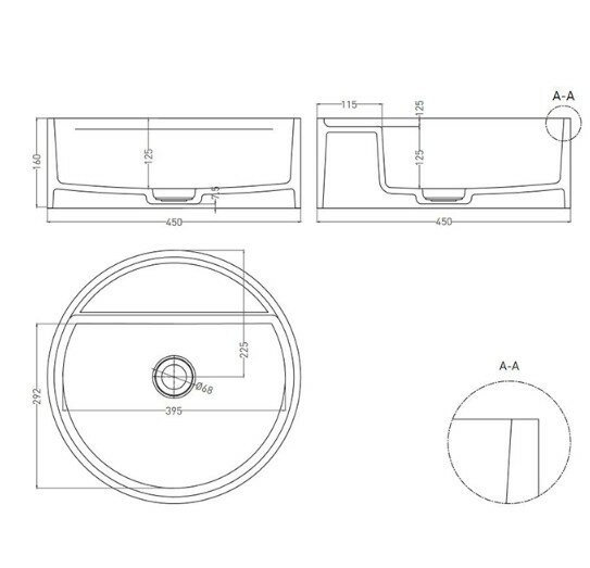 Salini раковина накладная 45x45, armonia, 130127m цвет: матовый белый
