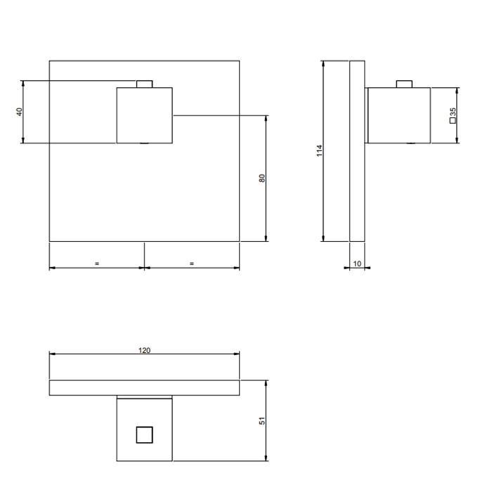 Gessi Смеситель для душа, встраиваемый, термостатический, с 1 выходом, (внешние части), Rettangolo, 43252#030 цвет: copper pvd