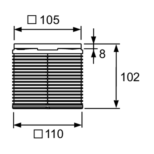 TECE декоративная решетка 100 мм в пластиковой рамке с монтажным элементом, - 3660001