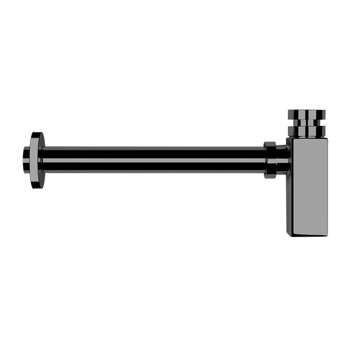 Gessi Сифон для раковины квадратный, под донный клапан Eleganza, черный - 01410#707