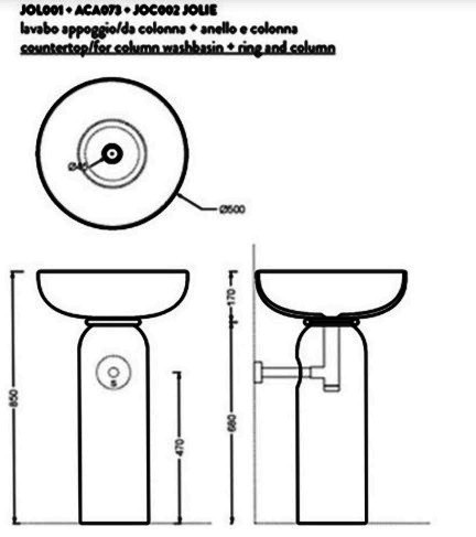 ArtCeram раковина (накладная), jol001 01 00 jolie цвет: белый глянцевый