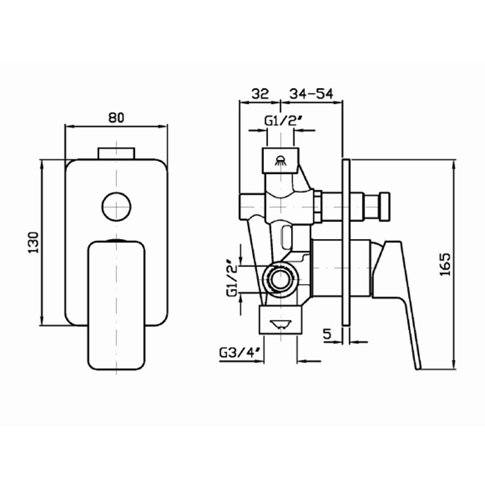 Zucchetti встроенный однорычажный смеситель для ванны, jingle, хром арт. zin121 r99684