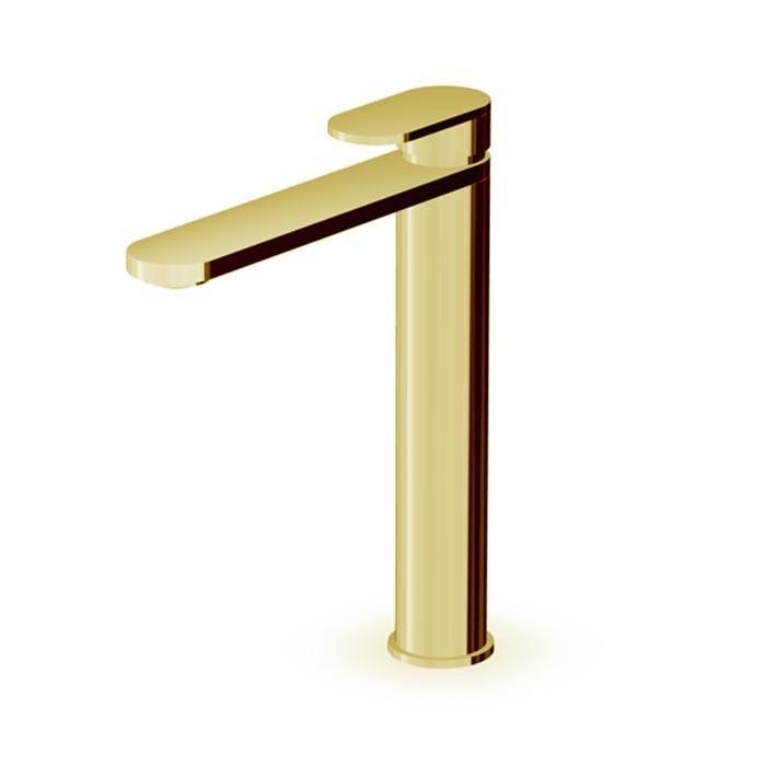 Zucchetti смеситель для раковины, на 1 отв., с донным капаном, octo, brushed british gold pvd арт. zoc568.p31