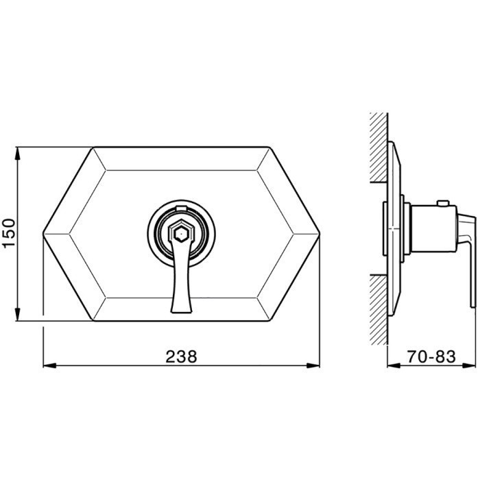 Cisal термостат для душа - внешняя часть cf0072006t cherie cisal, цвет: хром | черный матовый