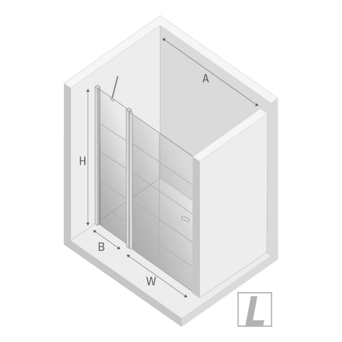 Дверь в нишу одинарная l 90x195, New trendy New soleo black, черный арт. D-0279A
